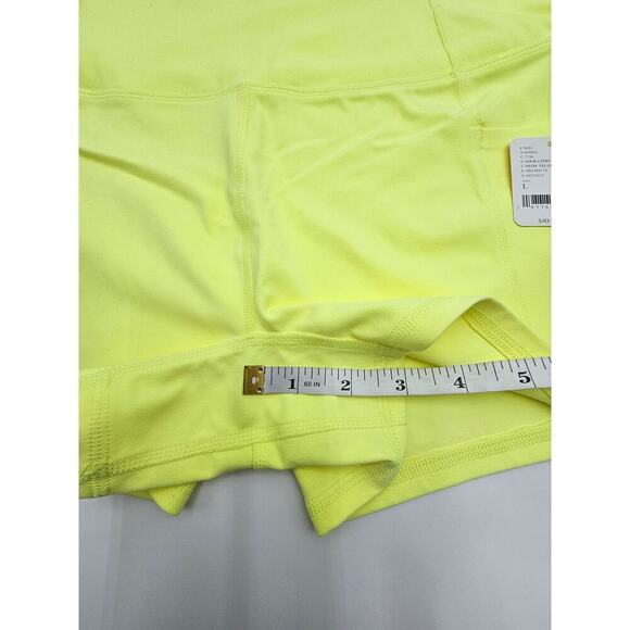 FP Movement Women's L Never Better Sour Citrus Neon Yellow Run Shorts NWT - Picture 7 of 7